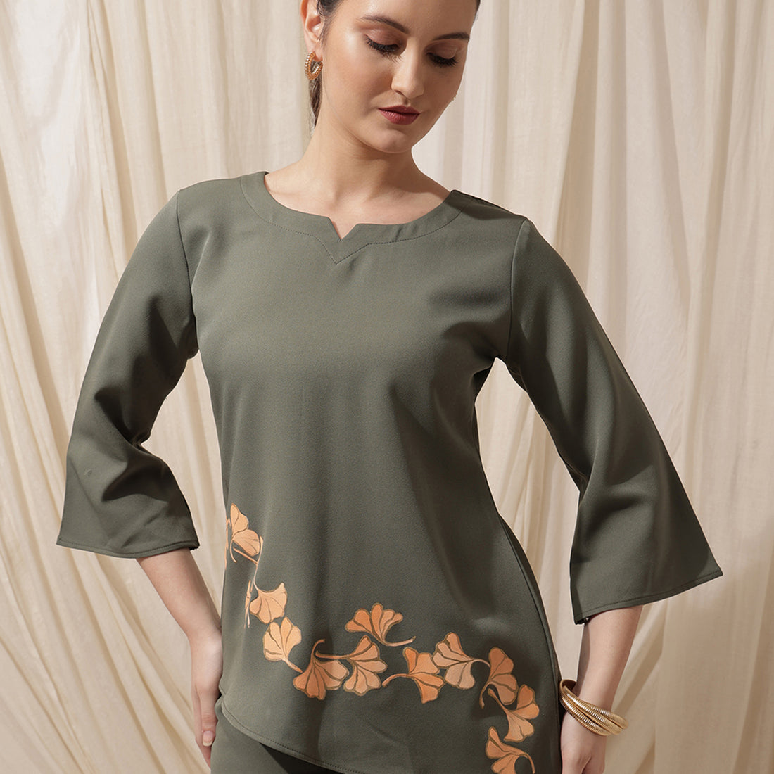 Phooljhari Coord- Set-  Hand- Painted- Top and bottom